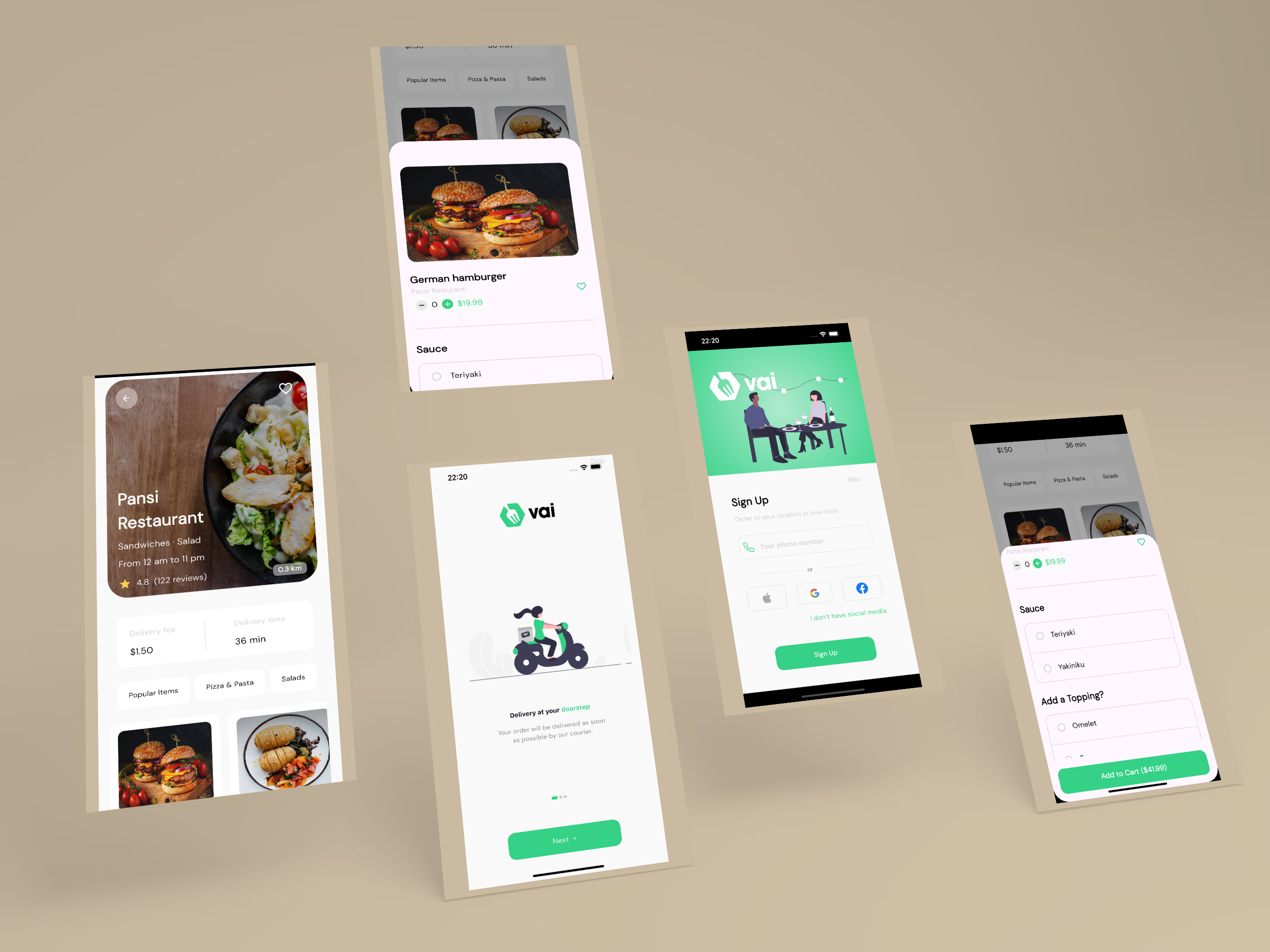 Vai Food Delivery App Ui